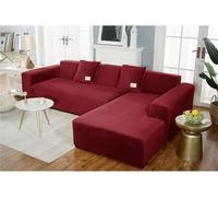 L S - Funda gruesa para sofá de 1, 2, 3 y 4 plazas, funda de piel roja (se adapta a 235 300 cm) y protección