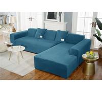 L S - Funda protectora de piel gruesa para sofá de 1, 2, 3 y 4 plazas, color azul oscuro, se adapta a 145 a 185 cm, fácil de montar, decoración del hogar