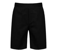 L S U Pantalones cortos escolares para chicos, con media goma elástica, sin cierre/clip, 2-11 años, Negro , 15-16 anni Slim
