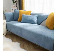 L Sd - Funda antideslizante para sofá de 1 y 4 plazas, funda universal de piel para sillones, color azul (90 x 240 cm)