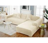 L Sd - Funda de sofá de piel gruesa para sofá de 1, 2, 3, 4 plazas, color blanco crema, se adapta a 90 a 140 cm, fácil de montar, decoración del hogar