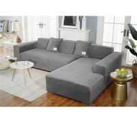 L Sd - Funda protectora de piel gruesa para sofás de 1, 2, 3 y 4 plazas, se adapta a 145 a 185 cm de alto, color gris, fácil de montar y suave