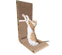 L Shaped Cat Scratcher Board, Vertical Cat Scratch Pad Wall Mount, Space Saving Kitten Scratcher with Corner Fit for Furniture Protection, Durable Corrugated Cardboard Kitten Scratchers for Indoor