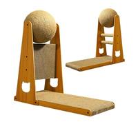 L Shaped Scratching Post - Vertical Scratcher Furniture with Detachable Base | Stylish Scratch Pole with Ball Toy, Thick Scratch for Claw Relief, Compact Space-Saving Activity