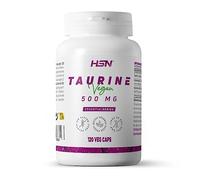L-Taurina de HSN | 120 Cápsulas Vegetales | 1500 mg de Taurina por Dosis Diaria | Aminoácido en Forma Libre | No-GMO, Vegano, Sin Gluten