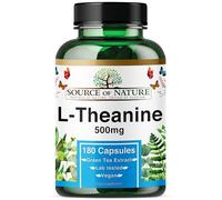 L-Teanina 500 mg - 180 Cápsulas Veganas - Aminoácido de Alta Potencia del Té Verde | Suministro para 6 Meses | 98% Puro, Sin Aditivos | Fabricado en Dinamarca