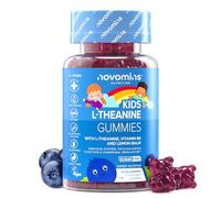 L Teanina para Niños - 50 mg de L-Teanina con Vitamina B6 y Melisa - 60 Gominolas de Hojas de Té Verde - Vegano y Sin Gluten - 30 Gominolas para 1 Mes - L Theanine para la Concentración - Novomins