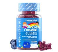 L Teanina para Niños - 50 mg de L-Teanina con Vitamina B6 y Melisa - Gominolas de Hojas de Té Verde - Vegano y Sin Gluten - 30 Gominolas para 1 Mes - L Theanine para la Concentración - Novomins