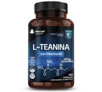 L Theanine Enriched with Vitamin B6 - High Strength L Theanine 400mg Natural Nootropics From Green Tea - 360 Vegan L-Theanine Capsules - Made In The UK Theanine Supplements By New Leaf