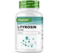 L-tirosina - 365 cápsulas veganas - Dosis extra alta con 1300 mg por dosis diaria - Aminoácido puro procedente de fermentación vegetal - Vegano - Alta dosis