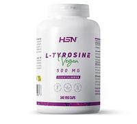 L-Tirosina 500 MG de HSN | 240 Cápsulas Vegetales | 1500 MG por Dosis Diaria | No-GMO, Vegano, Sin Gluten
