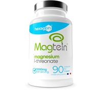 L-Treonato de Magnesio - Magtein® 2000mg Día, Cura +1 Mes - Memoria, Claridad Mental, Sueño Reparador - Magnesio Treonato - Aprobado por la EFSA - Absorción Cerebral - 90 Cápsulas Veganas - Hexagon