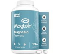 L-Treonato de Magnesio Magtein® Puro 2000mg, Alta Absorción, 120 Cápsulas | Memoria y Foco, Sueño Profundo y Reparador, Contribuye a Calma Activa y Ánimo Estable, Dosis Alta y Precisa, Nutribrain