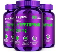 L-Triptófano 500 mg - Cápsulas de Alta Potencia - 180 Cápsulas | Aminoácido Esencial | Certificado GMP & Probado en Laboratorio en Alemania (3 Pack)