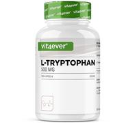 L-triptófano - alta dosis con 500 mg por cápsula - 365 cápsulas veganas - suministro para 12 meses - a partir de fermentación vegetal - sin aditivos innecesarios, vegano