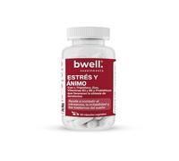 L Triptofano con Magnesio y Zinc para Estres Ansiedad Sueño Animo Equilibrado Concentracion Natural con Vitaminas B6 B3 Probioticos Sin Gluten Sin Lactosa 60 Capsulas Naturales Alta Absorcion - BWELL