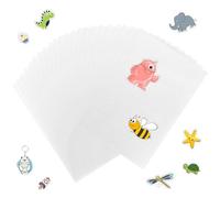 L&W Luck 20 Piezas Plastico Magico Kit, A4 Papel Plástico Termocontraíble Transparente Shrink Plastic Encogible Crazy Paper para llaveros creativos,DIY Crafts