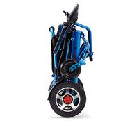 L&WB Sillas de Ruedas eléctricas, Ligeras y Plegables, con Ruedas duraderas, seguras y fáciles de Conducir para una Mayor Comodidad, Azul