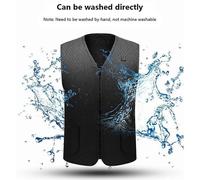 (L, without Power Bank) USB Electric Heated Jackets Vest Coat Thermal Warm Heat Pad Body Warmer Unisex