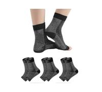(L XL, Black) 3 Pairs Neuropathy Socks for Pain Relief - Compression Socks for Neuropathy, Tendonitis & Plantar Fasciitis - Soothing Foot Care