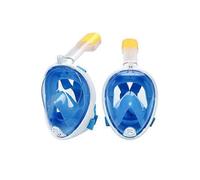 (L-XL, Blue) Full Face Snorkel Mask Diving Scuba Goggles Swimming For Kids Adults Anti-Fog