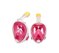 (L-XL, Pink) Full Face Snorkel Mask Diving Scuba Goggles Swimming For Kids Adults Anti-Fog