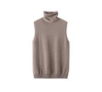 (L,zi rong tuo)Women Autumn Winter Sleeveless Turtleneck Pullover Vest 100% Merino Wool Sweater Basic Soft Knitted Waistcoat Korean Style Top