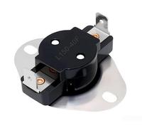 L150-40F Interruptor de seguridad de control de temperatura para reparación de hornos de gas, interruptor de límite de reinicio automático, carcasa de metal plateado, 1.5 x 1.8 pulgadas