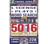 L1CENSE PL4T3 WORD SEARCH VOL. 2: Travel Sized, Large Print Word Searches Using 11 Common U.S. License Plate Formats! | 6x9 Inches, 118 Pages | 228 ... Gift For Holidays, Vacations, And Free Time.