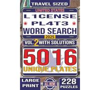 L1CENSE PL4T3 WORD SEARCH VOL. 2 WITH SOLUTIONS: Travel Sized, Large Print Word Searches Using 11 Common U.S. License Plate Formats! | 6x9 Inches, 232 ... Gift For Holidays, Vacations, And Free Time.