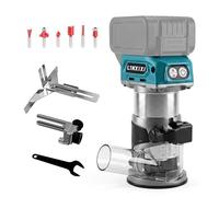 L1NXIXI Fresadora con batería para Makita 18 V, 800 W con 5 velocidades, máx. 30.000 rpm, batería de 18 V, juego con fresa de 1/4" (sin batería)