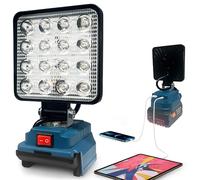 L1NXIXI Lámpara LED con batería para Bosch 18 V, 48 W, 4800 lm, foco LED con USB + tipo C (sin batería)