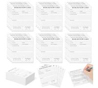 L1rabe Juego de 100 tarjetas de revisión de libros, tarjetas de registro de lectura a granel para seguimiento de libros, notas de revisión de diario para lectores, suministros de biblioteca de regalos