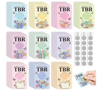 L1rabe TBR - Juego de tarjetas para rascar - TBR, accesorios para libros, 240 tarjetas de flores de color pastel de Navidad, 480 calcomanías, revela el siguiente desafío de lectura de libros para