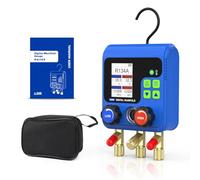 L205 Digital Refrigerant Meter HVAC Gauge,Refrigeration Digital Manifold HVAC Gauge Kit, Vacuum Pressure Temperature Dignostic Tester Set for Testing Maintaining Air Conditioner & Refrigerator
