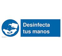 L31 - Lote de 5 carteles de Desinfecta tus manos (300 x 100 mm)