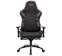 L33T Gaming E-Sport Elite V4 - Silla de Oficina ergonómica con cojín para el Cuello y la Espalda, Funda de Piel sintética, reposabrazos, Ajustable, Color Gris Oscuro