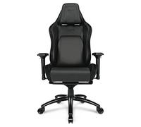 L33T Gaming L33T Videojuegos Oficina ergonómica E-Sport Pro Comfort PC con cojín Cervical y Lumbar, Silla de Escritorio Ajustable, E-Sports, Funda de Piel sintética, Negro, Normal