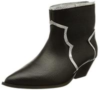 L37 HANDMADE SHOES Aquí Viene la Lluvia, Botas Cortas al Tobillo Mujer, Negro Plateado, 36 EU