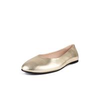 L37 HANDMADE SHOES Bailarinas para Mujer I Piel Natural I Forro de Cuero I Zapatos Hechos a Mano I Cómodo y Elegante I Baby Come On I Ballet Flat, Dorado, 38 EU