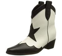 L37 HANDMADE SHOES Botas Vaquero Forro de Cuero I Zapatos Hechos a Mano I Sky Full of Stars I, Western Boot Mujer, Negro Blanco, 38 EU