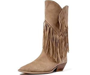 L37 HANDMADE SHOES Botines I Botas de Vaquero Forro de Cuero I Zapatos Hechos a Mano I Super Freak I, Western Boot Mujer, marrón Claro, 41 EU