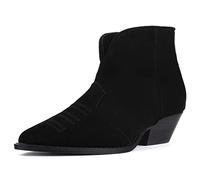 L37 HANDMADE SHOES Botines I Gamuza I Forro de Cuero I Zapatos Hechos a Mano I Dancing in The Moonlight I, Bota de Tobillo Mujer, Negro, 36 EU