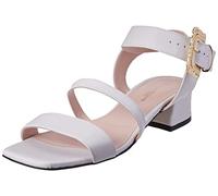 L37 HANDMADE SHOES Is That Right, Sandalia de tacón Mujer, Blanco, 36 EU