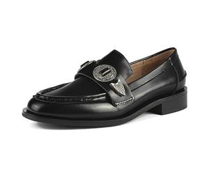 L37 HANDMADE SHOES Mocasines I Cuero Natural I Zapatos Hechos a Mano I Estilo único I The Gambler, Mujer, Negro, 36 EU