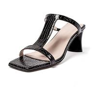 L37 HANDMADE SHOES Sandalias de tacón automático para mujer, Negro, 38 EU