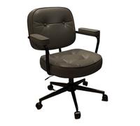 L3s9mPzVb4 Silla de Oficina Silla de Oficina cómoda Cuero PU for el hogar, Silla con Respaldo Medio, Maquillaje giratoria y elevadora for Dormitorio(Grey)