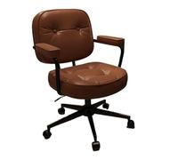 L3s9mPzVb4 Silla de Oficina Silla de Oficina cómoda Cuero PU for el hogar, Silla con Respaldo Medio, Maquillaje giratoria y elevadora for Dormitorio(Bruin)