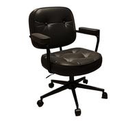 L3s9mPzVb4 Silla de Oficina Silla de Oficina cómoda Cuero PU for el hogar, Silla con Respaldo Medio, Maquillaje giratoria y elevadora for Dormitorio(Negro)