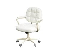 L3s9mPzVb4 Silla de Oficina Silla de Oficina Cuero PU, cómodo Respaldo, Silla for el hogar, Dormitorio Femenino, giratoria, Maquillaje(Blanco)